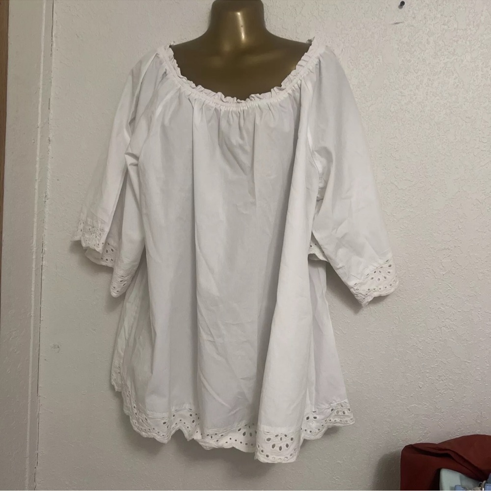 CATO white   Casual Short Sleeve Off The Shoulder Top Size 22/24W